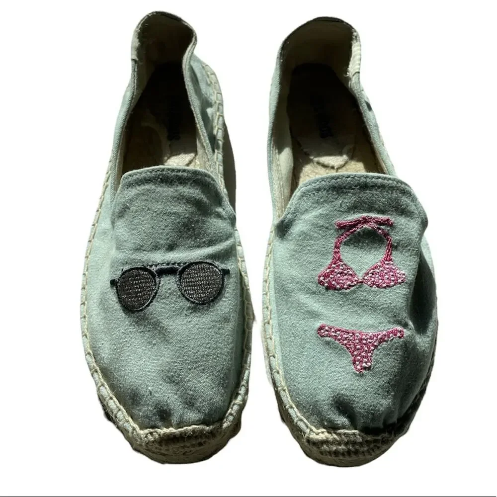 Soludos Eco-friendly Tencel Chambray Sunglasses & Bikini Espadrille Slide Ons 7